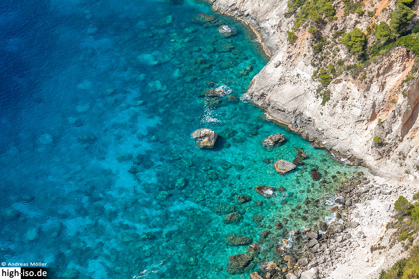 Blaues Wasser auf Zakynthos