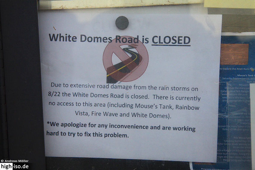 White Domes Road geschlossen