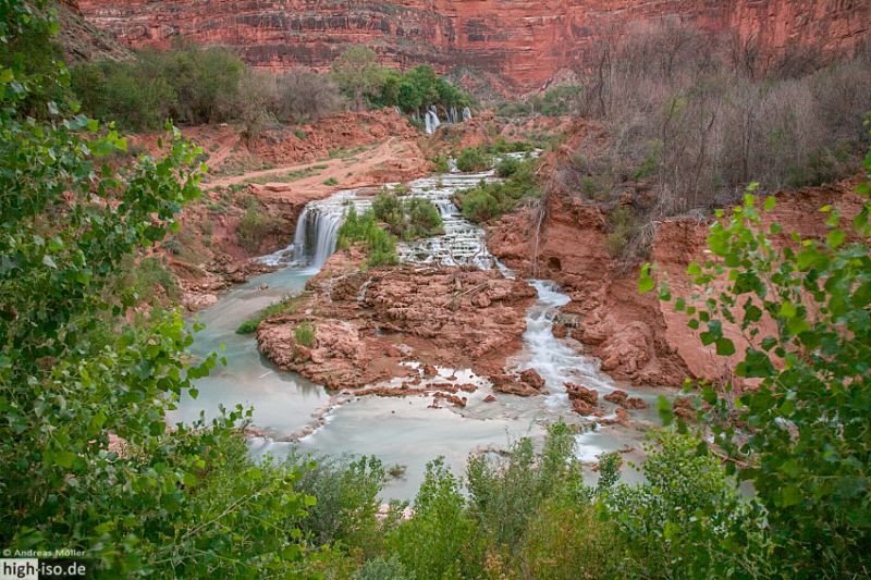 Blick zu den Navajo Falls und Little Navajo Falls